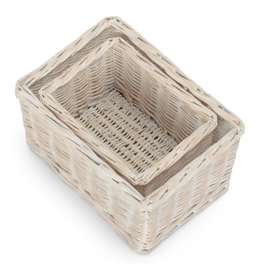 White Wash Willow Trays